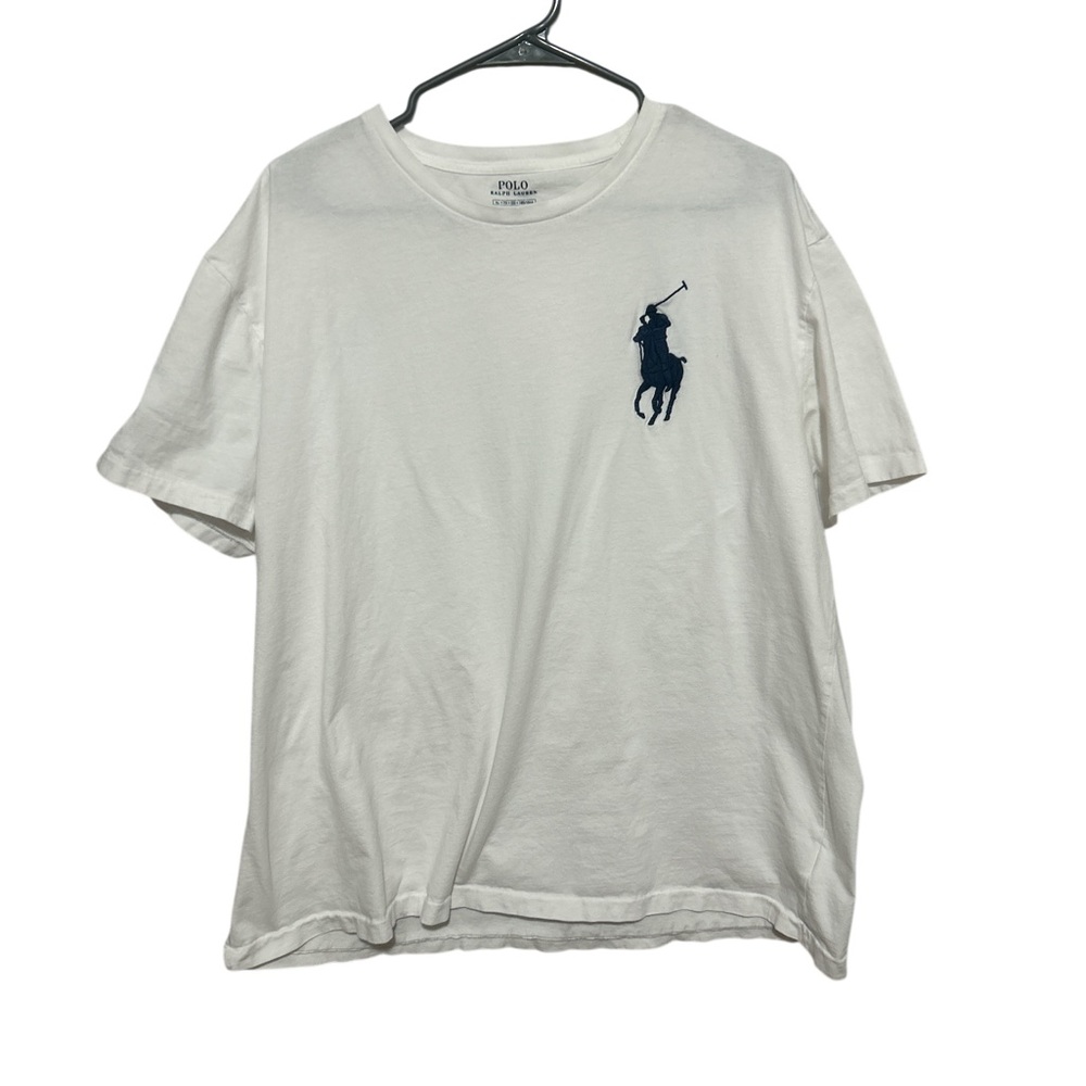 Lot of 2 Polo Ralph Lauren XL White Big Pony Tee Blue Pima Soft Touch Polo - Picture 5 of 12